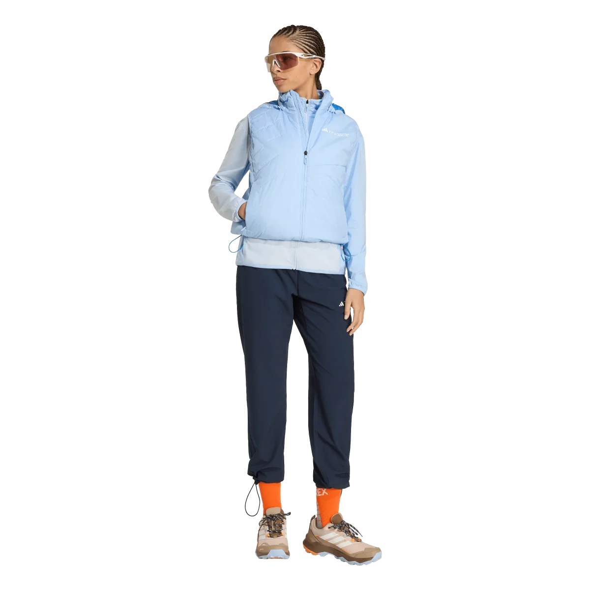 ADIDAS - TERREX Multi CLIMAWARM Insulated Hooded Vest - Donna - Blue - immagine 5