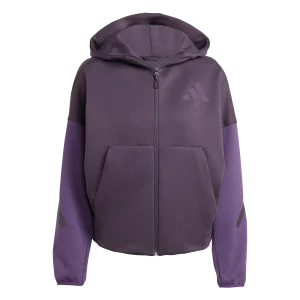 ADIDAS - Z.N.E. Adidas Felpa Con Cappuccio E Zip Integrale - Donna - Purple