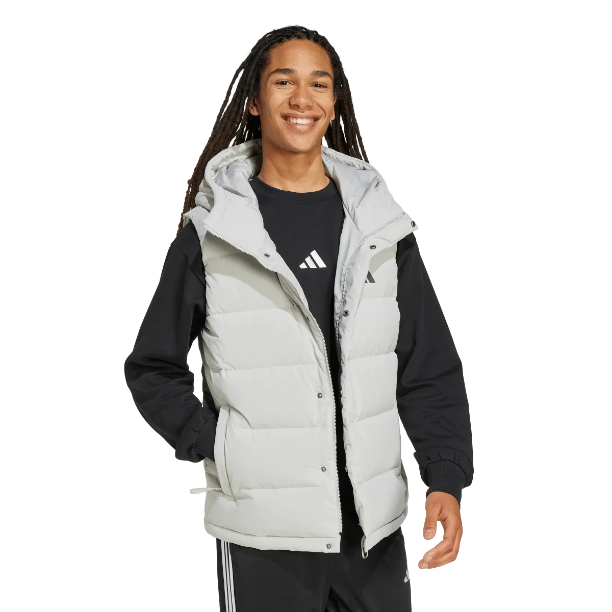 ADIDAS - Gilet In Piumino Con Cappuccio Helionic CLIMAWARM - Uomo - Grey - immagine 5